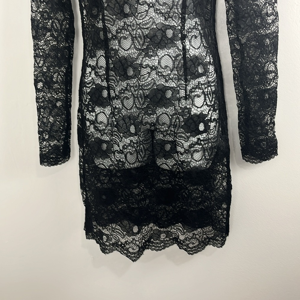 Unbranded Black Lace Overlay Dress Women's Size S - Picture 2 of 8
